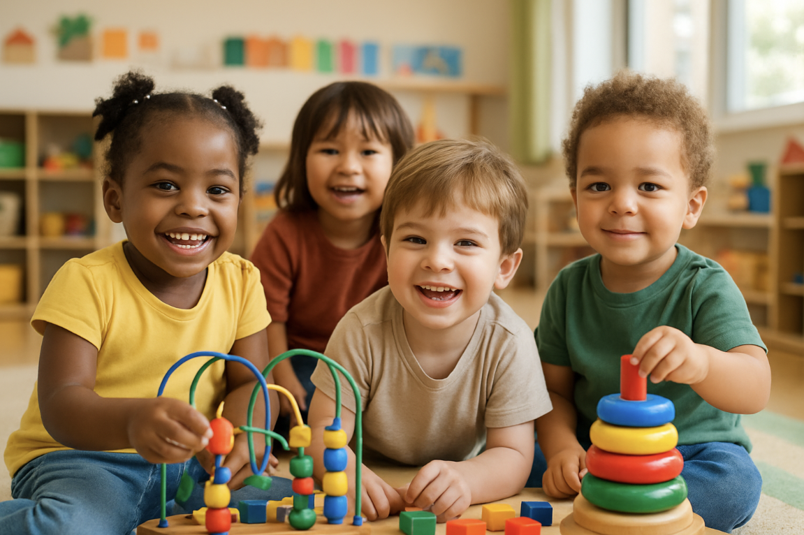 Niños felices aprendiendo
